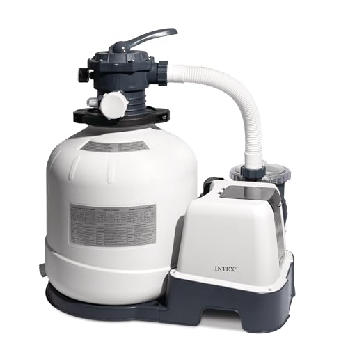 INTEX 2,650 GPH Krystal Clear Sand Filter Pump and Saltwater Pool Chlorine System for Above Ground Pools, Pool Cleaner System with Automatic Timer