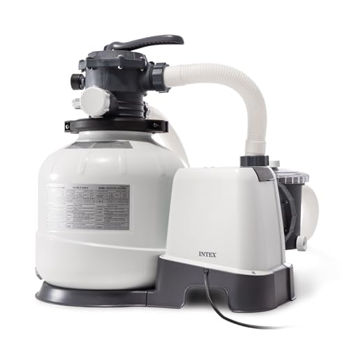 INTEX 2,800 GPH Krystal Clear Sand Filter Pump for Above Ground Pools, Swimming Pool Pump with Automatic Timer - Improved Circulation, Filtration, & Clarity