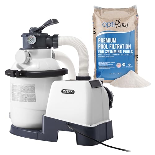 INTEX Krystal Clear 1,500 GPH Above Ground Pools Sand Filter Pump Bundle